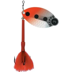 CUILLER TOURNANTE MEPPS LUSOX FLUO ARGENT ROUGE